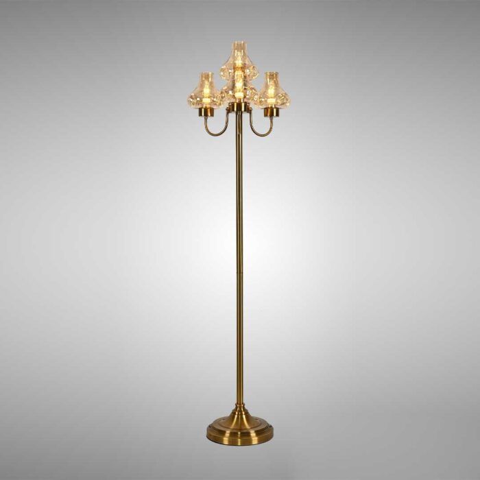 Nordic Metallic Decorative Floor-Table Lamp with Amber E27-4 Lamp Holders - Contemporary Elegance and Ambient Glow - Wholesale Lighting Dealers and wholesale suppliers in Dubai UAE