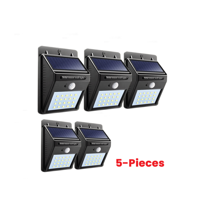 Solar Powered LED Wall Light with PIR Sensor and CDS Night Sensor 5 pieces - Wholesale Lighting Dealers and wholesale suppliers in Dubai UAE