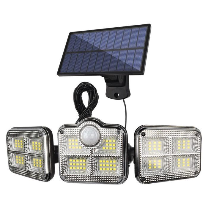 Solar wall light outdoor garden light split three-head rotating body sensor light waterproof garage lighting street light - Tradedubai.ae Wholesale B2B Market