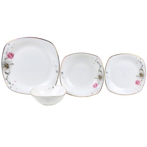 Timmy Dinner Set SQ Gold line 24pcs - Wholesale Suppliers Dubai UAE - Tradedubai.ae Wholesale B2B Market
