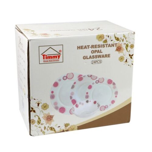 Timmy Elegant Designed 24 Pieces Opal Glassware Dinnerware Set - Wholesale Suppliers Dubai UAE - Tradedubai.ae Wholesale B2B Market
