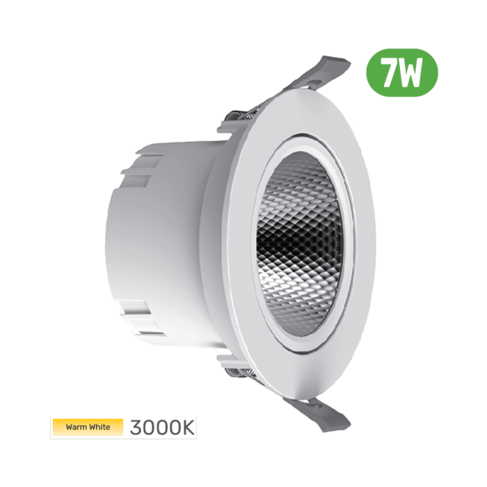 Topex Aura LED Spot Light 7 Watt Round Recessed 3000K - Wholesale Lighting Dealers and wholesale suppliers in Dubai UAE