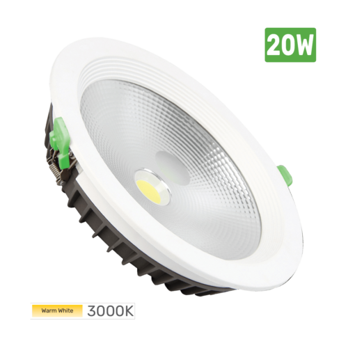 Topex Glaze LED Downlight 20 Watt Round Recessed 3000K - Wholesale Lighting Dealers and wholesale suppliers in Dubai UAE