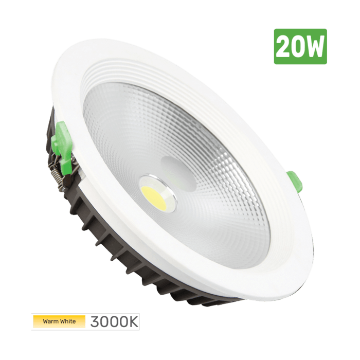 Topex Glaze LED Downlight 20 Watt Round Recessed 3000K - Wholesale Lighting Dealers and wholesale suppliers in Dubai UAE