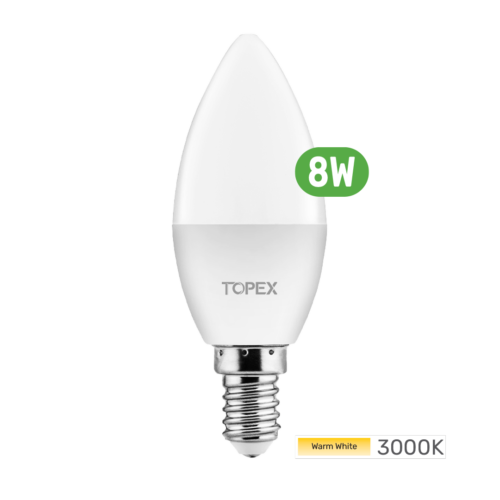 Topex Litex LED Lamp-Bulb 8 Watt Candle E14 3000K - Wholesale Lighting Dealers and wholesale suppliers in Dubai UAE