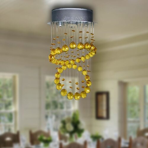 Yellow Crystal Chandelier Ceiling Light - Wholesale Lighting Dealers and wholesale suppliers in Dubai UAE