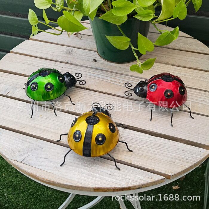 Amazon Solar Ladybug Wall Mounted Light Outdoor Lawn LED Decorative Light Wrought Iron Garden Ladybug Landscape Light1 - Tradedubai.ae Wholesale B2B Market