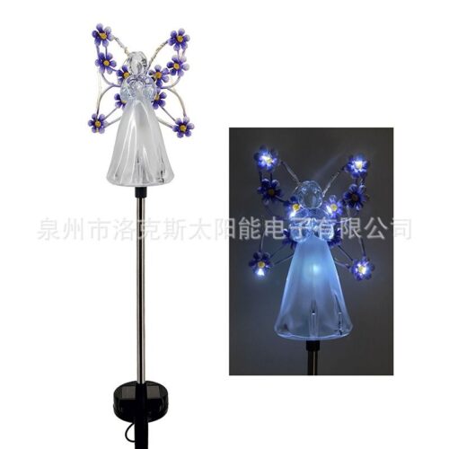 Amazons new solar angel garden light outdoor decoration angel solar light courtyard garden ground plug light1
