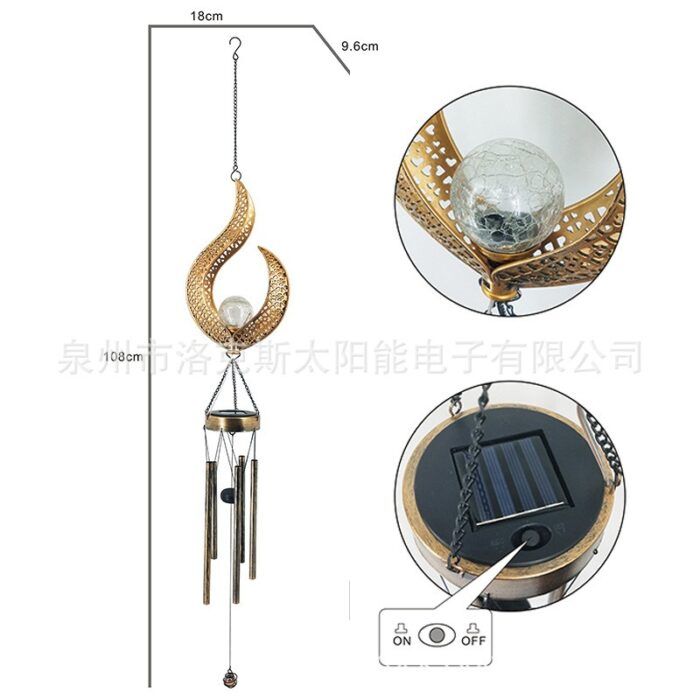 Amazons new solar iron wind chime lamp outdoor hollow flame sun and moon lamp courtyard flame hanging1 - Tradedubai.ae Wholesale B2B Market