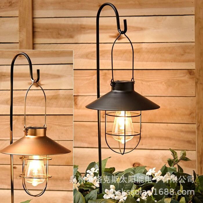 Amazons new solar led lamp retro iron hanging lamp outdoor waterproof garden decorative lamp portable lamp - Tradedubai.ae Wholesale B2B Market