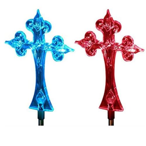 Cross-border Solar Light Garden Pile LED Multi-Color Variable Path Light Outdoor Decoration Solar Cross Light