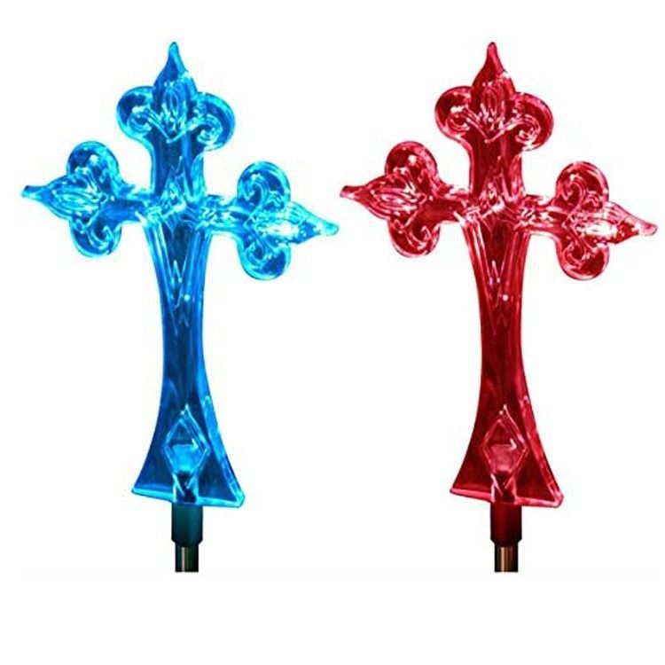 Cross-border Solar Light Garden Pile LED Multi-Color Variable Path Light Outdoor Decoration Solar Cross Light Cross-border Solar Light Garden Pile LED Multi-Color Variable Path Light Outdoor Decoration Solar Cross Light