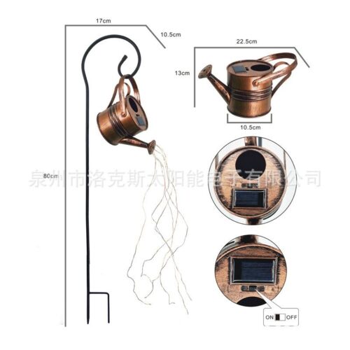 Cross-border new solar iron shower light outdoor LED floor lamp solar water effect shower star1