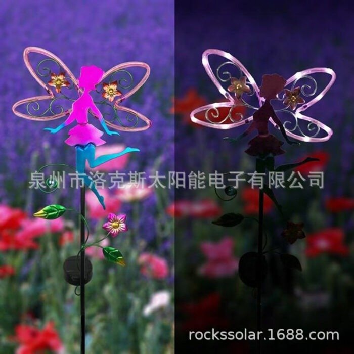 Cross-border special supply of solar angel iron crafts lamp outdoor garden flower fairy crafts LED lamp1 - Tradedubai.ae Wholesale B2B Market