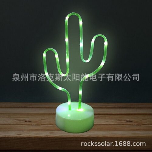 Factory direct sales solar cactus lamp LED creative night light decorative table lamp styling lamp