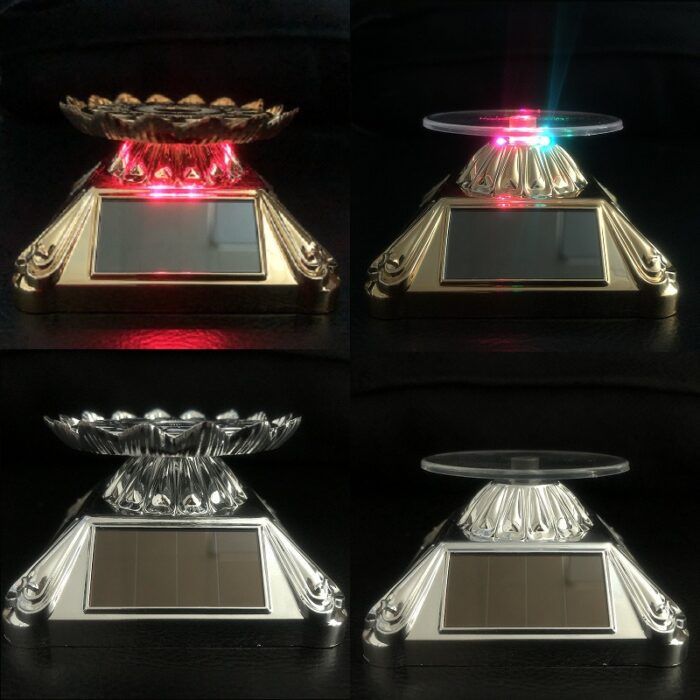 Factory direct sales solar lotus rotating display stand led jewelry tray jewelry tray acrylic display - Tradedubai.ae Wholesale B2B Market