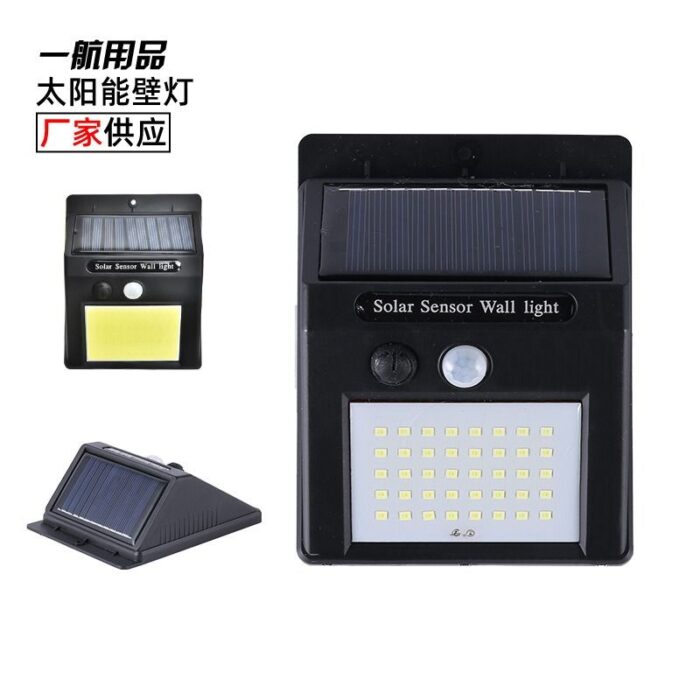 Factory direct supply solar induction wall lamp double-sided three-sided LED outdoor garden light outdoor rain-proof sensor light