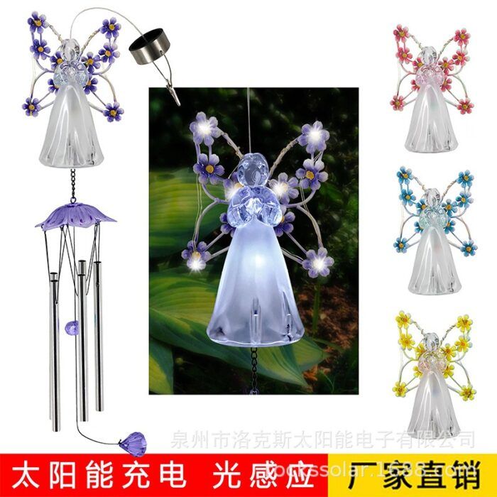 New cross-border solar angel wind chime light lawn decoration landscape light outdoor hanging garden angel solar - Tradedubai.ae Wholesale B2B Market