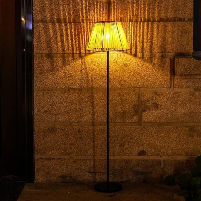 Outdoor solar floor lamp courtyard woven rattan lamp Nordic Chinese retro decorative ornaments Zen BB hotel - Tradedubai.ae Wholesale B2B Market