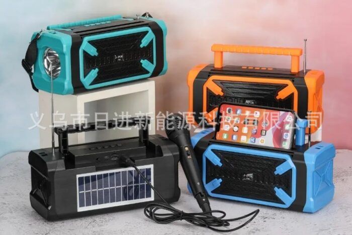 Popular foreign trade model P90 multifunctional solar speaker with microphone solar rechargeable flashlight bluetooth speaker1 - Tradedubai.ae Wholesale B2B Market