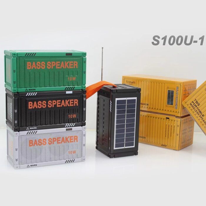 Solar container speaker radio plug-in card U disk wireless portable subwoofer new foreign trade Bluetooth audio1 - Tradedubai.ae Wholesale B2B Market