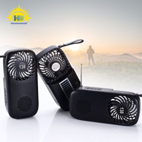 Solar fan speaker antenna cash register FM card U disk playback portable mini wireless Bluetooth speaker