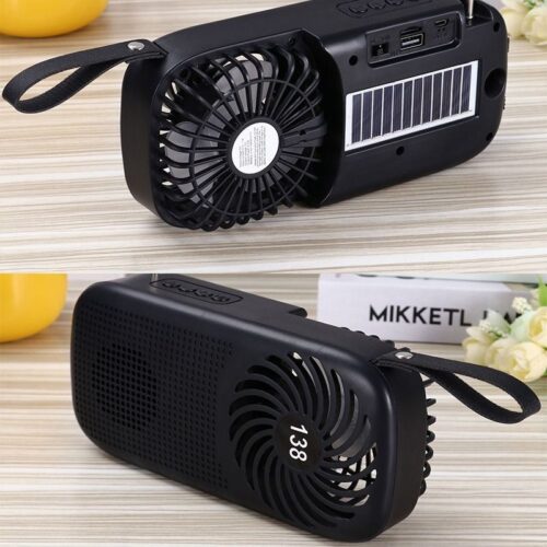 Solar fan speaker antenna cash register FM card U disk playback portable mini wireless Bluetooth speaker1