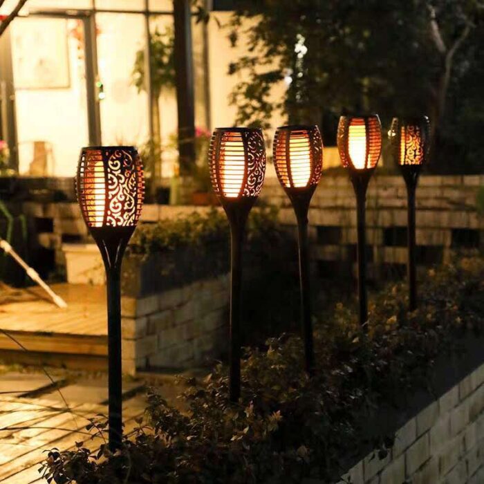 Solar led flame lamp pole lamp torch lamp outdoor decorative landscape lamp courtyard garden decorative landscape lamp