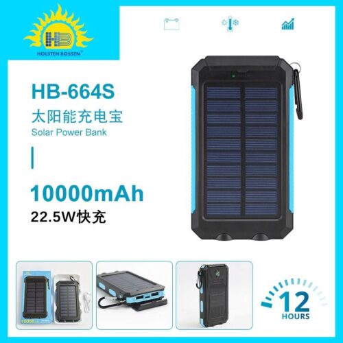 Solar power bank large capacity fast charging outdoor portable power supply with cable cross-border printing LOGO2