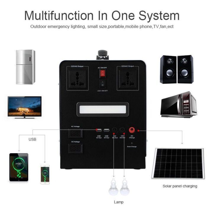 Solar power generation system photovoltaic air conditioner all-in-one charging outdoor camping portable energy storage power inverter2 - Tradedubai.ae Wholesale B2B Market