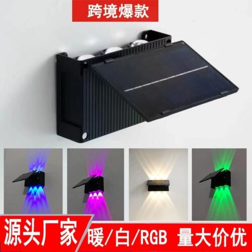 Solar wall washer outdoor decorative garden courtyard atmosphere waterproof up and down luminous landscape outdoor peripheral wall light
