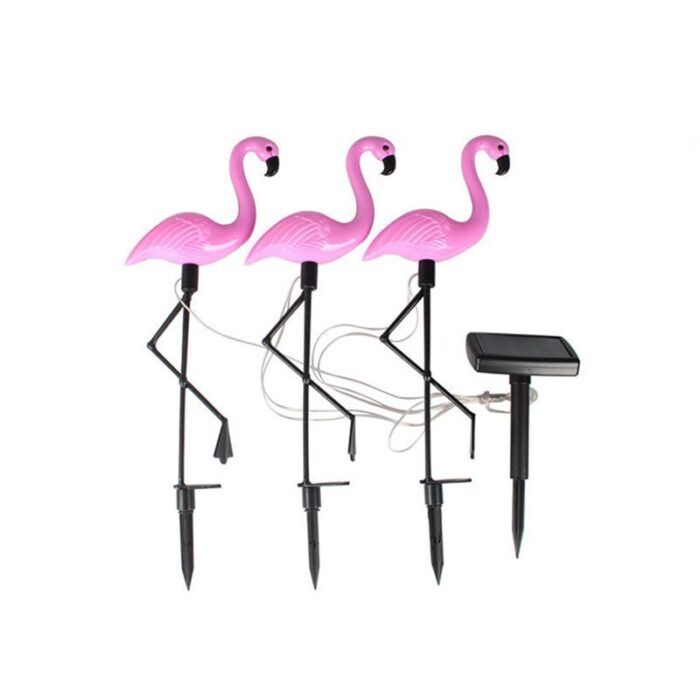 Spot Amazon solar flamingo lamp one-to-three lawn lamp outdoor courtyard decorative ground lamp flamingo - Tradedubai.ae Wholesale B2B Market