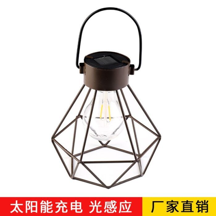 Wrought iron lantern solar light outdoor waterproof LED hanging light lighting garden decorative light Amazon hot product - Tradedubai.ae Wholesale B2B Market