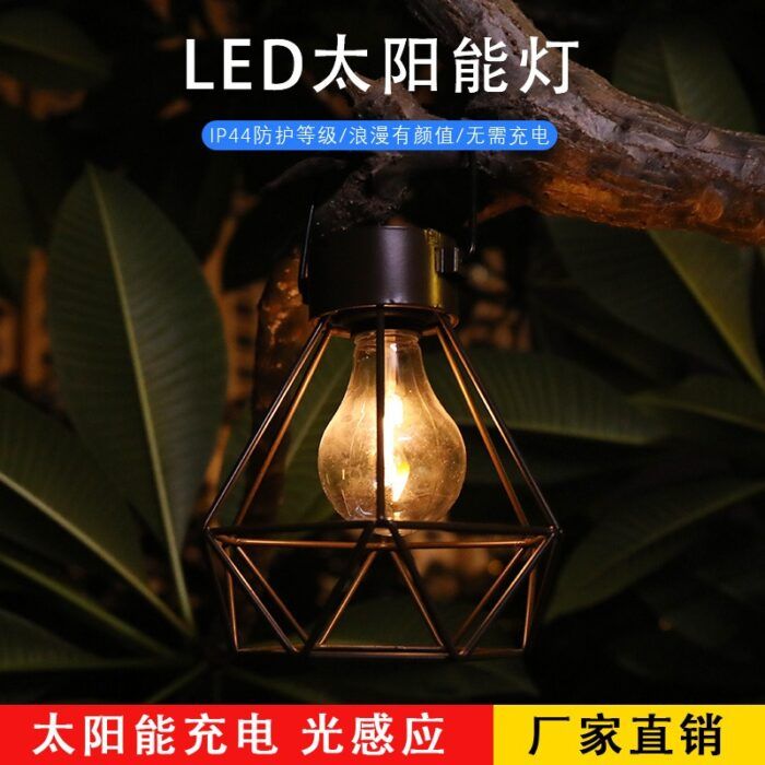 Wrought iron lantern solar light outdoor waterproof LED hanging light lighting garden decorative light Amazon hot product1 - Tradedubai.ae Wholesale B2B Market