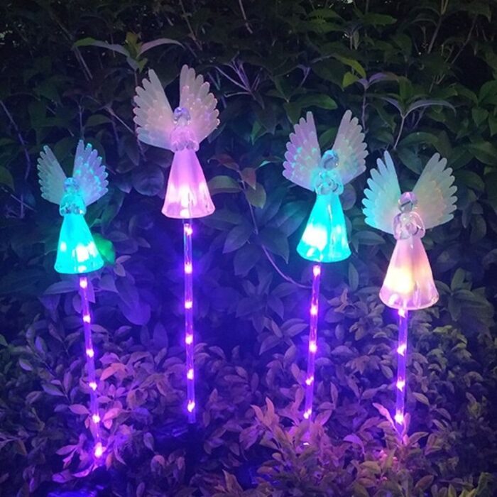 led solar angel light outdoor waterproof villa courtyard decorative ground plug light simulation luminous angel light cross-border