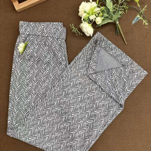 Geometric pattern design the fabric is comfortable and very textured limming straight wide-leg trousers