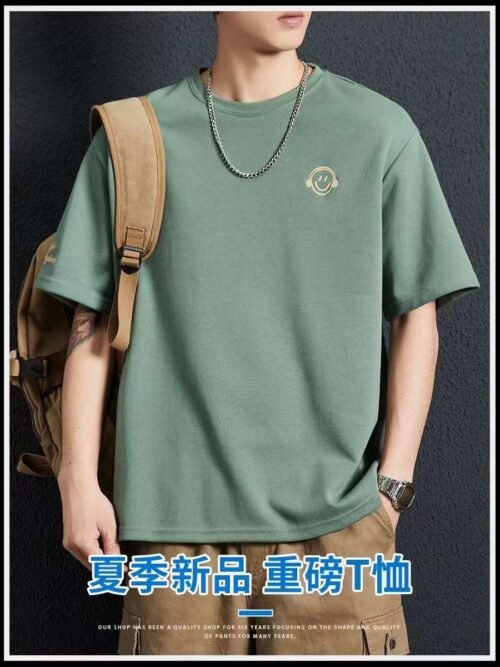 Factory Wholesale Stock Ready Made Garments Heavy embroidered short sleeve T-shirt