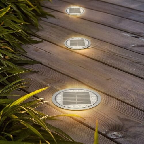 Xiuben Outdoor LED round solar underground light 8w square garden lawn embedded underground light aluminum road stud light - Image 2