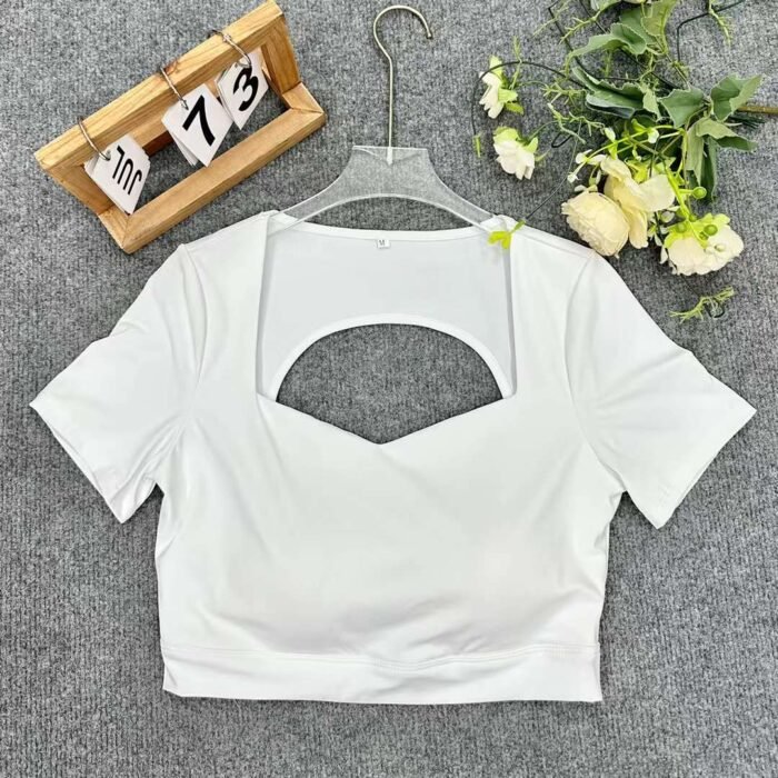 Versatile short T-shirt for hot girls showing off their navel sexy black halter neck top - Tradedubai.ae Wholesale B2B Market