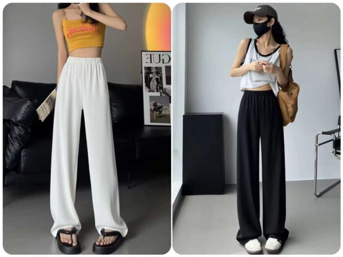 Wide-leg pants Casual elastic waist drawstring slimming wide-leg pants1 - Tradedubai.ae Wholesale B2B Market