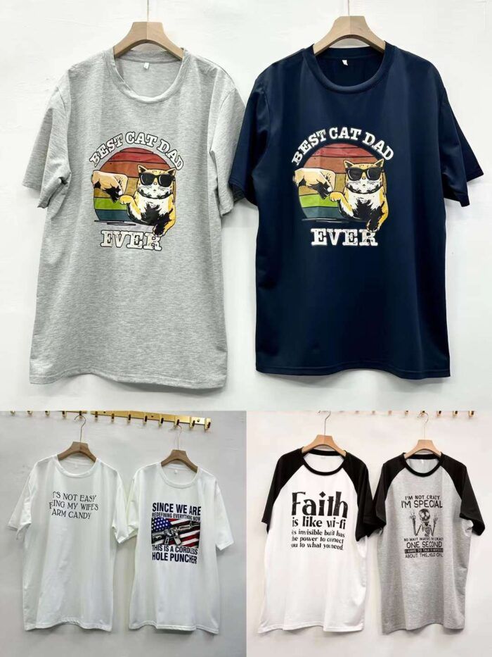 foreign trade large size loose and fashionable printed round neck large T-shirts There are many patterns3 - Tradedubai.ae Wholesale B2B Market