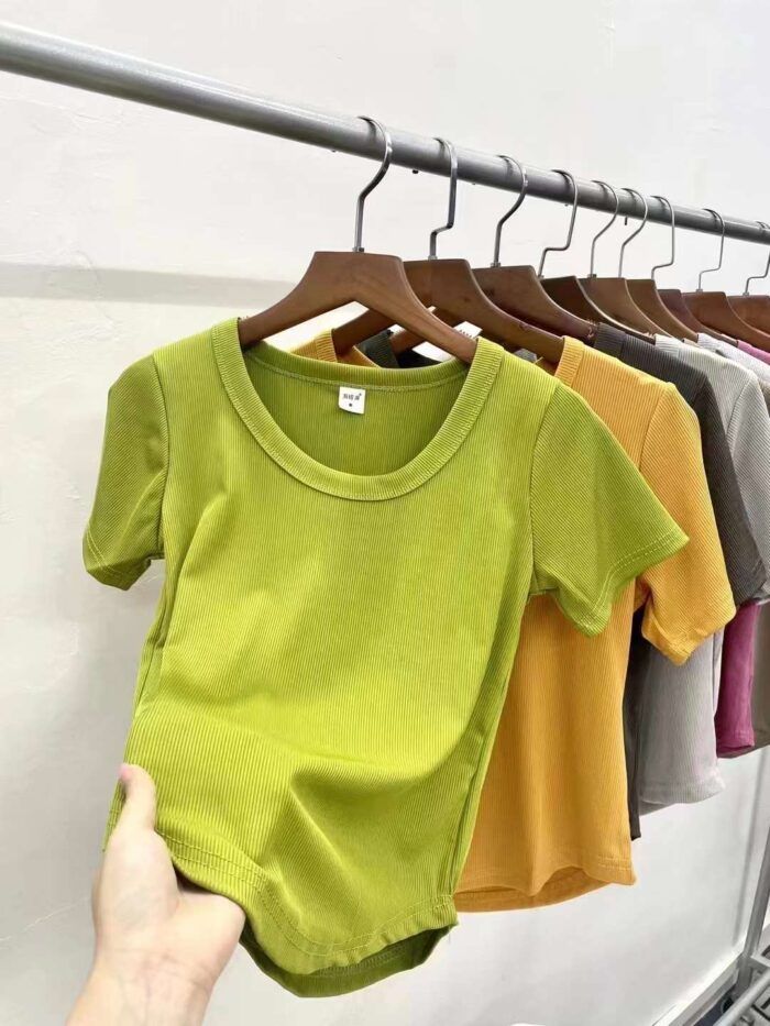 short-sleeved elasticity of ice silk U-shaped hem design1 - Tradedubai.ae Wholesale B2B Market