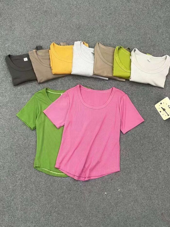 short-sleeved elasticity of ice silk U-shaped hem design2 - Tradedubai.ae Wholesale B2B Market