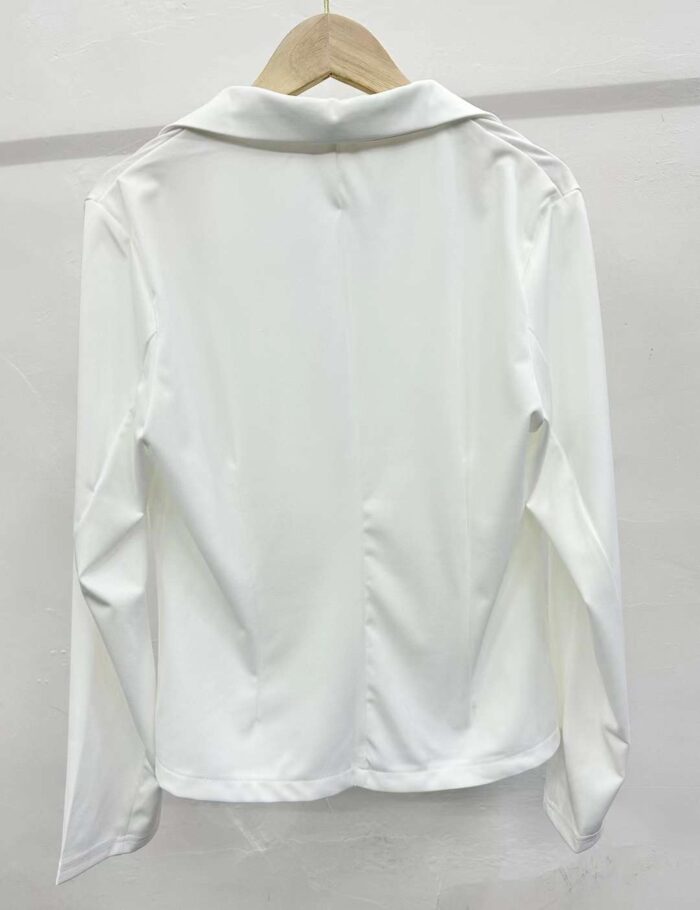 spring and summer new pure white versatile and fashionable slim long-sleeved blazers3