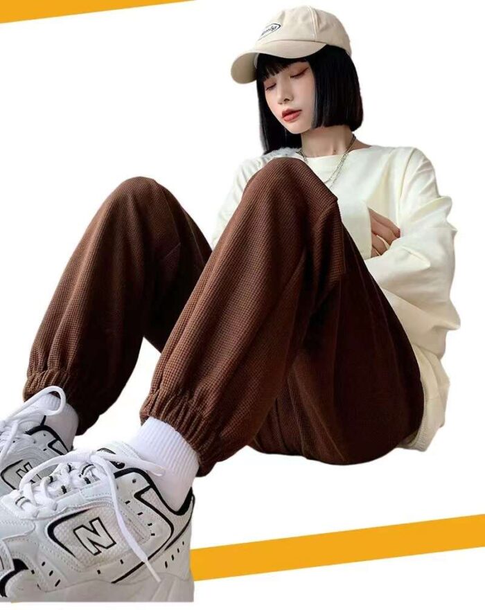 waffle cotton drawstring casual sweatpants with elastic waist3 - Tradedubai.ae Wholesale B2B Market