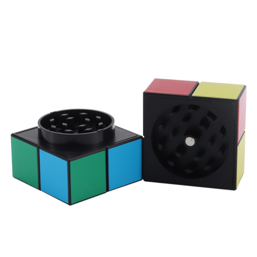 2024 New Fashion Plastic Rubiks Cube Herb Grinder Hemp Weed Tobacco Herb Grinder