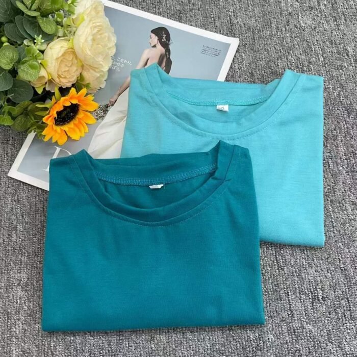 2024 new summer style pure cotton loose-fitting high-waisted round-neck high-short T-shirt5 - Tradedubai.ae Wholesale B2B Market