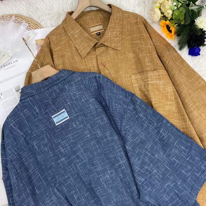 Branded plus-size mens loose-fitting drop-shoulder cotton shirts - Tradedubai.ae Wholesale B2B Market