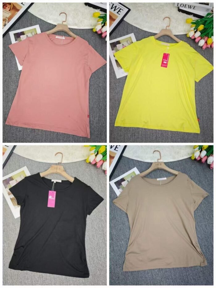 Branded womens cotton plus spandex short-sleeved T-shirts - Tradedubai.ae Wholesale B2B Market
