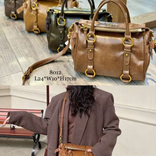Brown Leather women Handbag Lady Shoulder bag Crossbody Handbag M8012